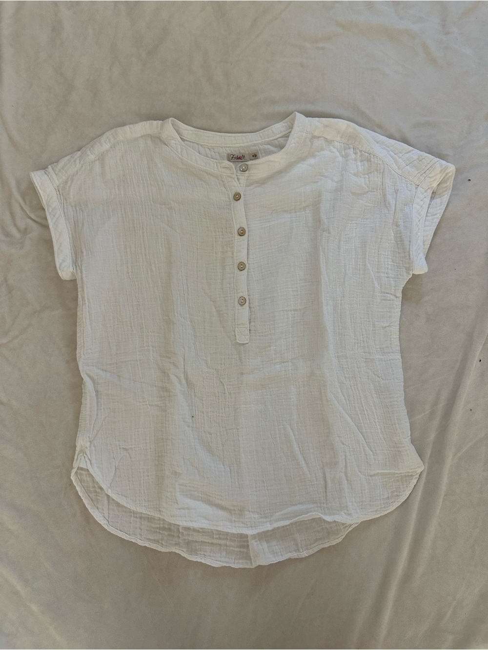 White Button gauze Henley Top faherty